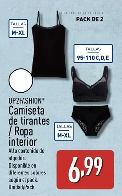 Oferta de Up2fashion - Camiseta De Tirantes por 6,99€ en ALDI