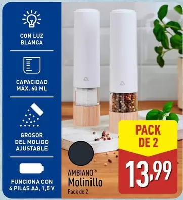 Oferta de Ambiano - Molinillo por 13,99€ en ALDI