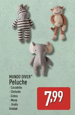 Oferta de Mundo Diver - Peluche por 7,99€ en ALDI