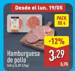 Oferta de Hamburguesa De Pollo por 3,29€ en ALDI