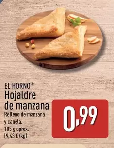 Oferta de El Horno - Hojaldre De Manzana por 0,99€ en ALDI