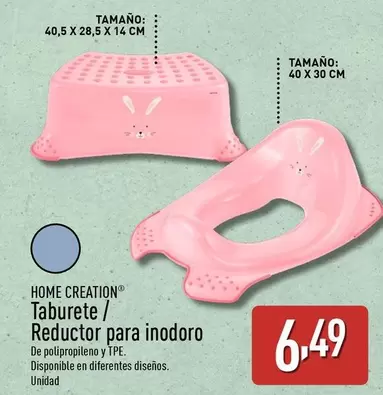 Oferta de Home Creation - Taburete/ Reductor Para Inodoro por 6,49€ en ALDI