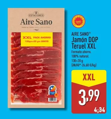 Oferta de Aire Sano - Jamon Dop Teruel XXL por 3,99€ en ALDI