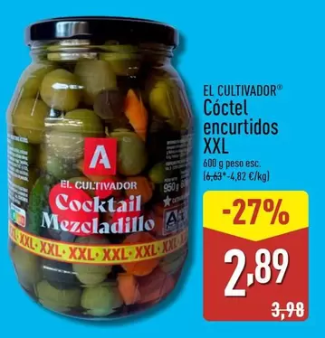 Oferta de El Cultivador - Cocktail Encurtidos XXL por 2,89€ en ALDI