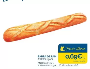Oferta de Barra De Pan por 0,69€ en Supermercados La Despensa