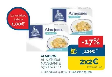Oferta de Navegante - Almejones por 1€ en Supermercados La Despensa