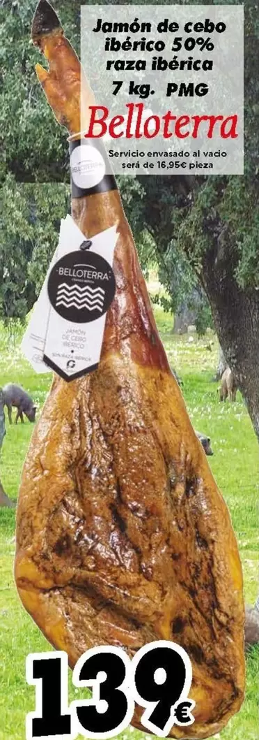 Oferta de Belloterra - Ibérico 50% Raza Ibérica por 139€ en Supermercados Piedra