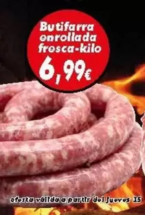 Oferta de Butifarra Enrollada Fresca-kilo por 6,99€ en Supermercados Piedra