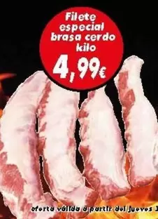 Oferta de Filete Especial Brasa Cerdo por 4,99€ en Supermercados Piedra