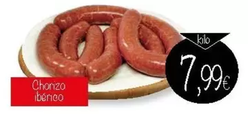 Oferta de Chorizo Iberico por 7,99€ en Supermercados Piedra