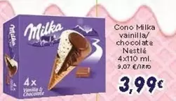 Oferta de Milka - Cono Vainilla/Chocolate por 3,99€ en Supermercados Piedra