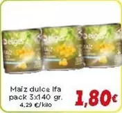 Oferta de Ifa Eliges - Maiz Dulce por 1,8€ en Supermercados Piedra