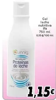 Oferta de Ifa Unnia - Gel Leche Nutritiva por 1,15€ en Supermercados Piedra