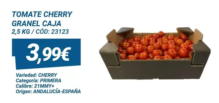 Oferta de Tomate Cherry Granel por 3,99€ en Dialsur Cash & Carry