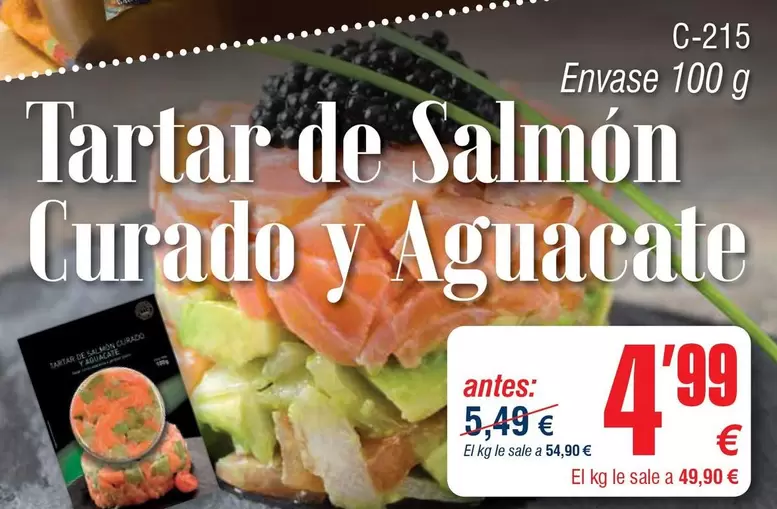 Oferta de Tartar De Salmon Curado Y Aguacate por 4,99€ en Abordo