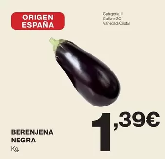Oferta de Origen - Berenjena Negra por 1,39€ en El Corte Inglés