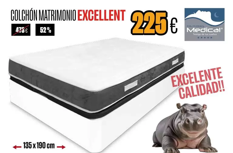 Oferta de Excellent - Colchon Matrimonio por 225€ en Hipo Gegant