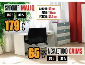 Oferta de Mesa Estudio Caims por 179€ en Hipo Gegant
