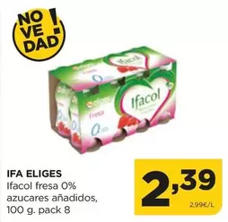 Oferta de Ifa Eliges - Ifacol Fresa 0% Azucares Anadidos por 2,39€ en Alimerka