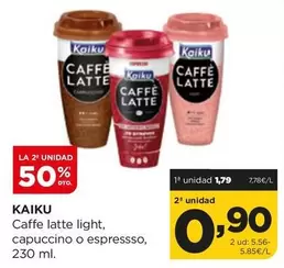 Oferta de Kaiku - Caffe Latte Light, Capuccino O Espresso por 1,79€ en Alimerka