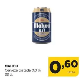 Oferta de Mahou - Cerveza Tostada 0.0 % por 0,6€ en Alimerka