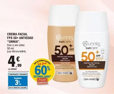 Oferta de Ifa Unnia - Crema Facial Fps 50+ Antiedad por 4,99€ en E.Leclerc