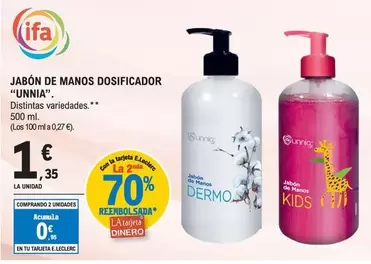 Oferta de Ifa unnia - Jabon De Manos Dosificador por 1,35€ en E.Leclerc