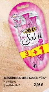 Oferta de BIC - Maquinilla Miss Soleil por 2,95€ en E.Leclerc