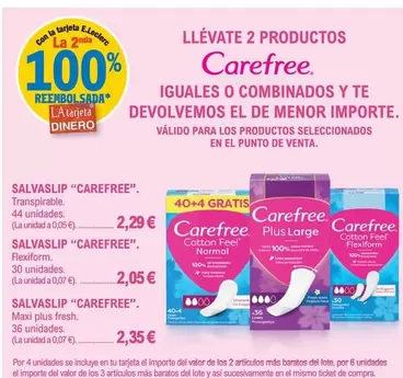 Oferta de Carefree - Salvaslip por 2,29€ en E.Leclerc