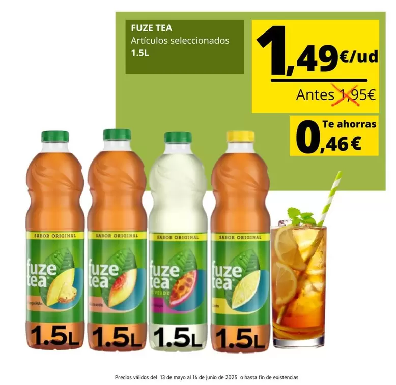 Oferta de Fuze Tea - Articulos Seleccionados por 1,49€ en Supermercados Tu Alteza