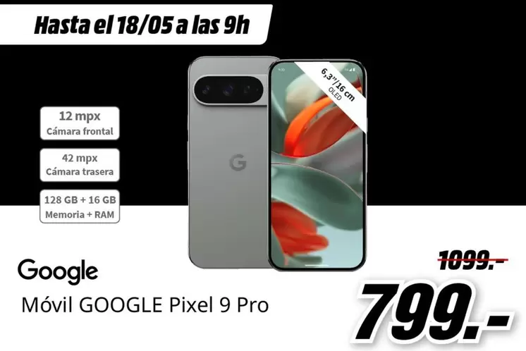 Oferta de Ram - Google Móvil Pixel 9 Pro por 799€ en MediaMarkt