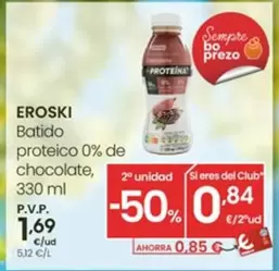 Oferta de Eroski - Batido Proteico 0% De Chocolate por 1,69€ en Eroski