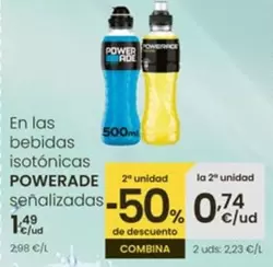 Oferta de Powerade - En Las Bebidas Isotónica por 1,49€ en Eroski