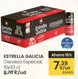Oferta de Estrella Galicia - Cerveza Especial por 7,39€ en Eroski