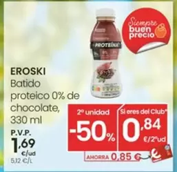 Oferta de Eroski - Batido Proteico 0% De Chocolate por 1,69€ en Eroski