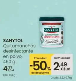 Oferta de Sanytol - Quitamanchas Desinfectante En Polvo por 4,99€ en Eroski