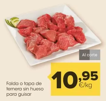 Oferta de Falda O Tapa De Ternera Sin Hueso Para Guisar por 10,95€ en Autoservicios Familia