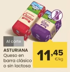 Oferta de Asturiana - Queso En Barra Clásico O Sin Lactosa por 11,45€ en Autoservicios Familia