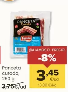 Oferta de Famila - Panceta Curada por 3,45€ en Autoservicios Familia