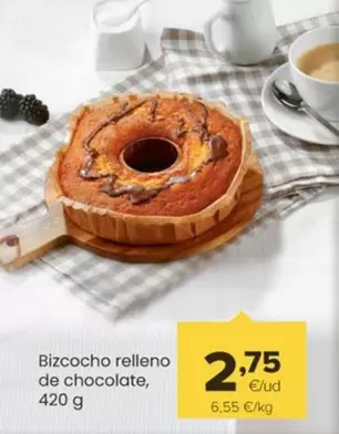 Oferta de Bizcocho Relleno De Chocolate por 2,75€ en Autoservicios Familia