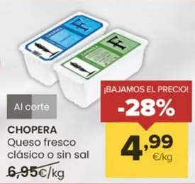 Oferta de Chopera - Queso Fresco Clasico O Sin Sal por 4,99€ en Autoservicios Familia