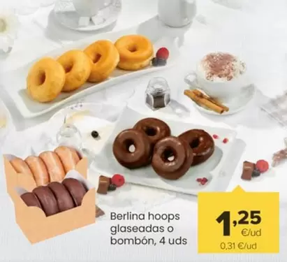 Oferta de Berlina Hoops Glaseadas O Bombón por 1,25€ en Autoservicios Familia