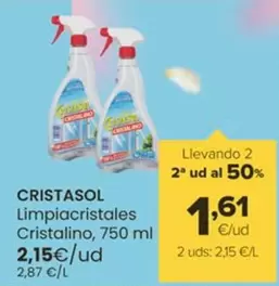 Oferta de Cristasol - Limpiacristales Cristalino por 2,15€ en Autoservicios Familia