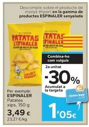 Oferta de Espinaler - Patates Xips por 3,49€ en Caprabo