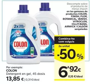 Oferta de Colon - Detergent En Gel por 13,85€ en Caprabo