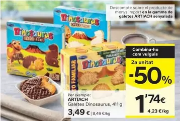 Oferta de Artiach - Galetes Dinosaurus por 3,49€ en Caprabo
