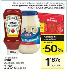 Oferta de Heinz - Quetxup por 3,75€ en Caprabo