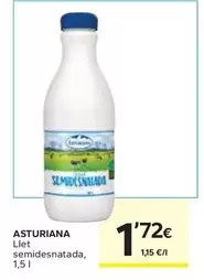Oferta de Central Lechera Asturiana - Llet Semidesnatada por 1,72€ en Caprabo