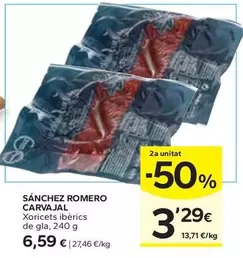 Oferta de Sánchez Romero Carvajal - Xoriçoets Ibèrics De Gla por 6,59€ en Caprabo