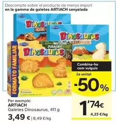 Oferta de Artiach - Galetes Dinosaurus por 3,49€ en Caprabo